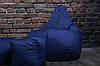 Крісло мішок груша пуф (набір) синього кольору, фото 9