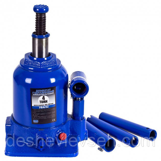 Домкрат гидравлический 4т Vitol ДВУХШТОКОВЫЙ (ДБ-40002Ц), (Vitol)