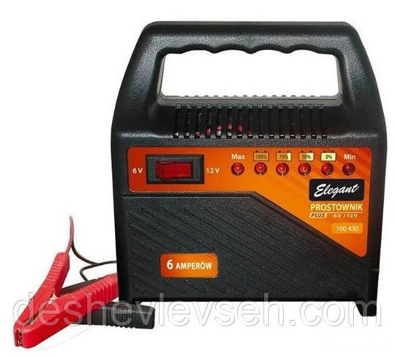 Зарядний пристрій Elegant 6V-12V 6А (20-120Ah) 64Вт (EL 100 430), (ELEGANT)