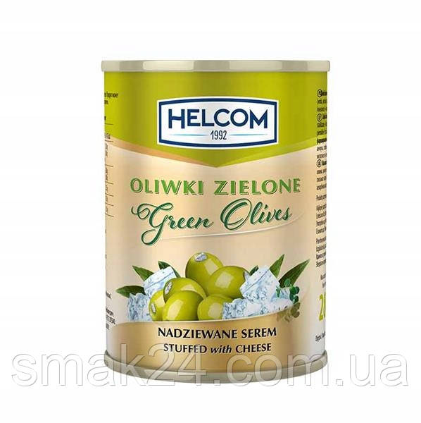Оливки зеленые фаршированные сыром, Helcom 300 г Польша - фото 1 - id-p1245314392