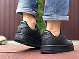 Кросівки чоловічі Nike Air Force шкіряні молодіжні повсякденні чорні, фото 5