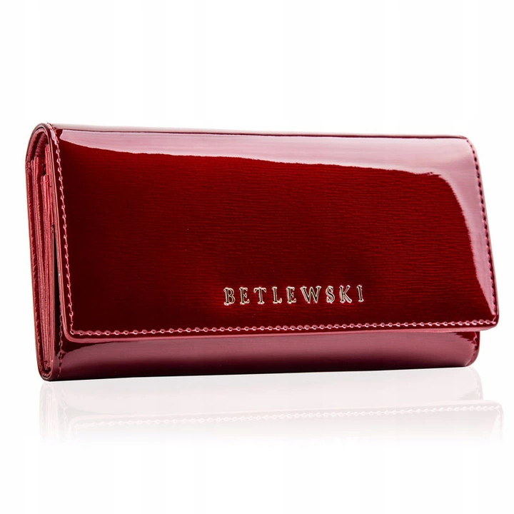 Жіночий шкіряний гаманець Betlewski з RFID 18 х 10 х 4 (BPD-BS-100) - червоний