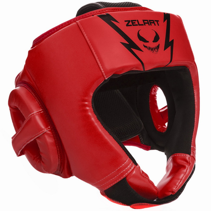 Шолом боксерський відкритий Zelart 1371 розмір L Red-Black