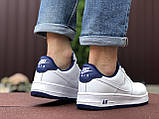 Кросівки чоловічі Nike Air Force шкіряні демісезонні білі сині, фото 4