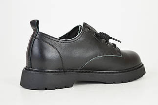 Туфлі чорні на шнурках Berkonty 8015 шкіра, фото 3
