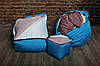 Крісло мішок груша пуф (набір) Блакитний, фото 8