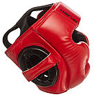 Шолом боксерський із повним захистом Zelart 1355 розмір M Red-Black, фото 3