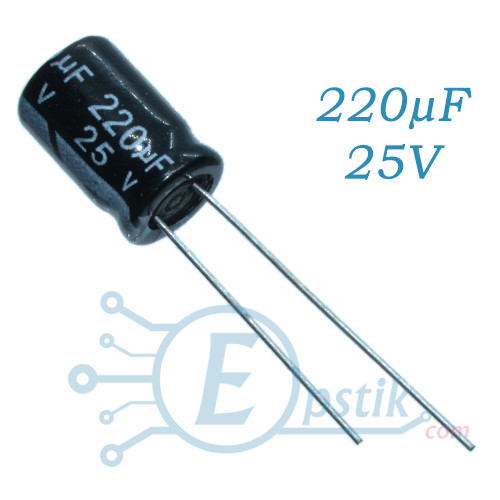 Конденсатор 220uF 25V (6*12) 105°C