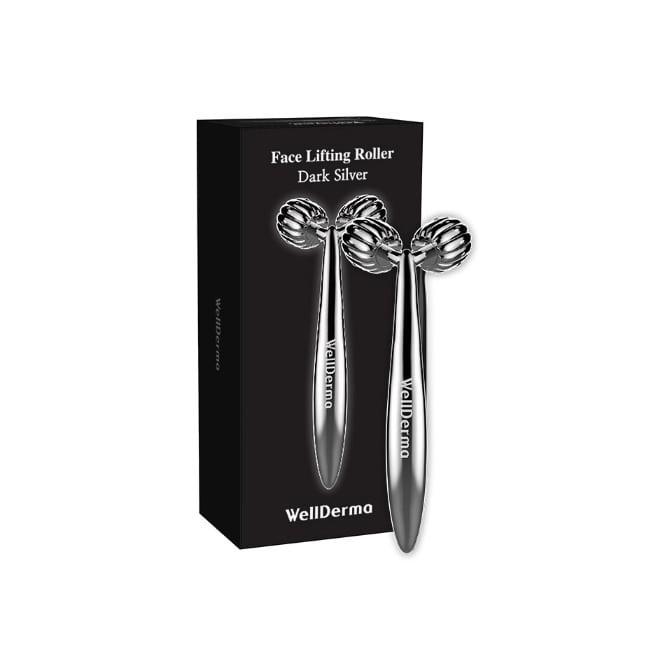 Роликовий масажер для обличчя WellDerma Face Lifting Dark Silver Roller