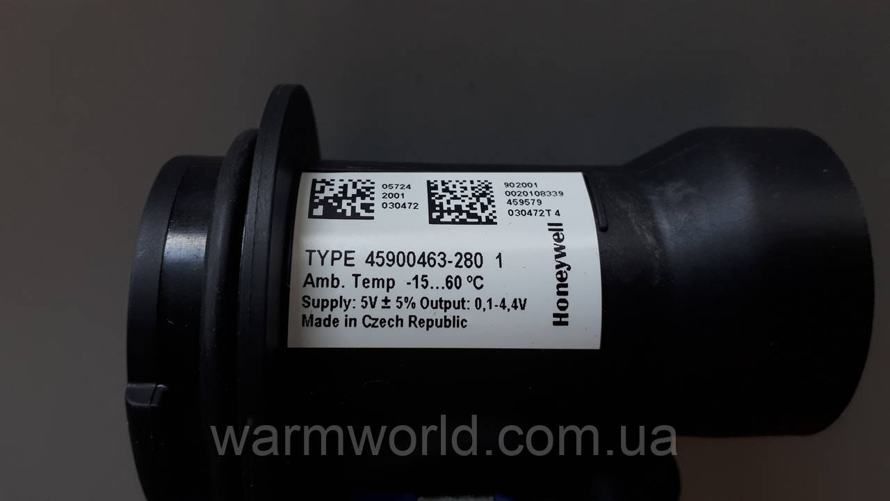 05724 2001 030472 902001  0020108339 459579 030472T 4 Honeywell TYPE 45900463-280 1 Amb. Temp -15...60°C Supply: 5V+/-5% Output: 0,1-4,4V Made in Czech Republic