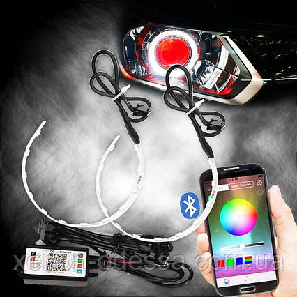 RGB Диявольські Очі 360 для підсвічування будь-яких лінз/RGB Devil Eyes Rings for Projector Lens, фото 1