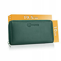 Женский кожаный кошелек Betlewski с RFID 19,5 х 10 х 2,5 (BPD-SS-21) - зеленый