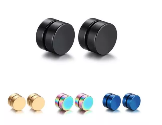 Сережки-кліпса зі сталі на магніті (фейк-плазі) 10 мм 1 шт., фото 1