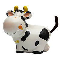 Декоративная фигурка - копилка корова, 12x10x13 см, белый, полистоун (240494)