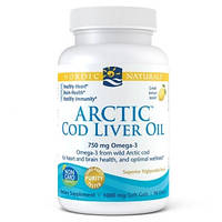 Arctic Cod Liver Oil — комплекс омега-3 і вітамінів, лимонний аромат, 90 кап.