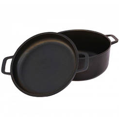 Каструля антипригарне покриття БІОЛ 28 см 7 л кришка-сковорода Колір чорний К702П