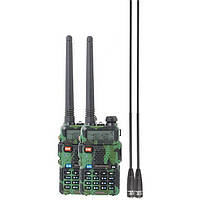 Рация Baofeng UV-5R Forest (5W, VHF/UHF, 136-174,400-470MHz, до 5км, 128каналов, АКБ), 2шт, камуфляж