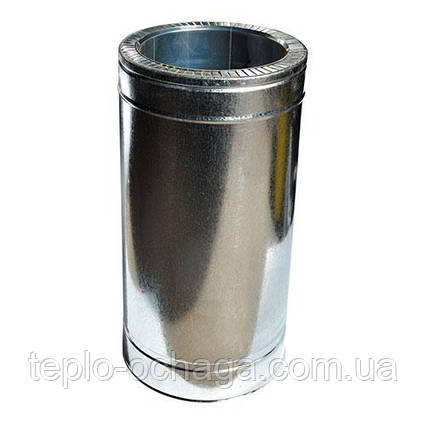 Сендвіч труба 0,5 м неіржавка сталь в оцинковці AISI, фото 1