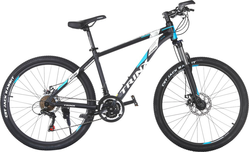 Велосипед TRINX M136 26"x19" Matt Black-Blue-White