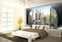 3d фото обои город 254x184 см Панорама на Дубаи (2201P4)+клей