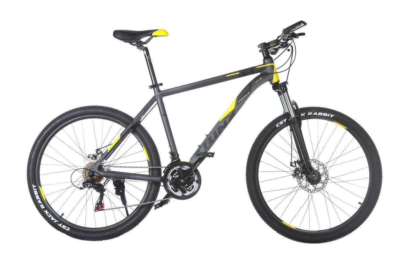Велосипед TRINX M136 26"x19" Matt Black-Gray-Yellow