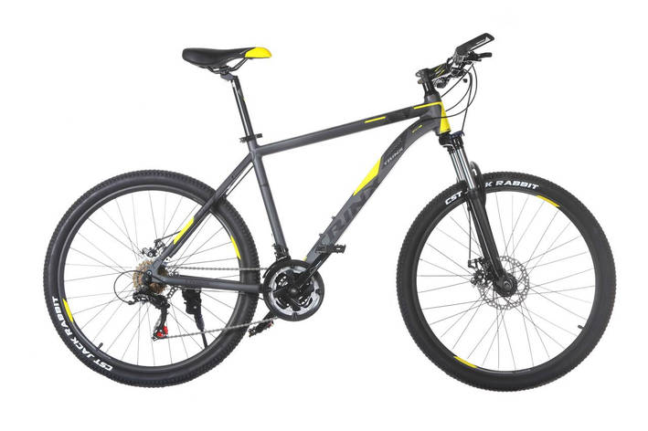 Велосипед TRINX M136 26"x19" Matt Black-Gray-Yellow, фото 1