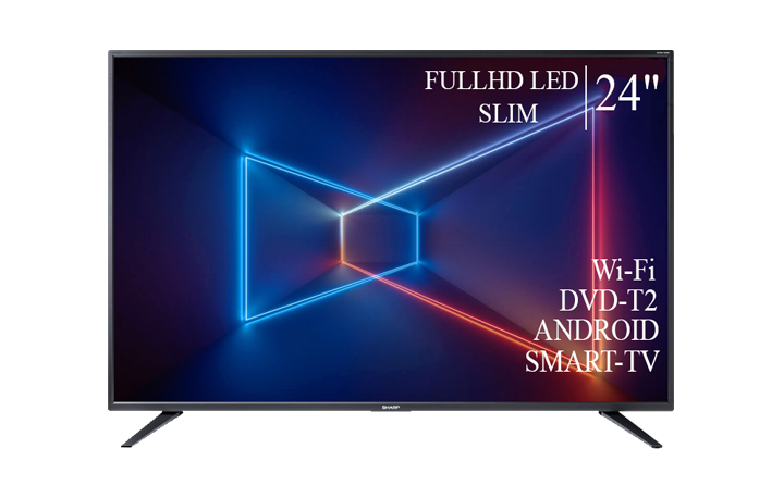 Телевізор Sharp 24" SmartTV голосовий T2/BT 220+12В Android 15 YouTube Netflix, фото 1