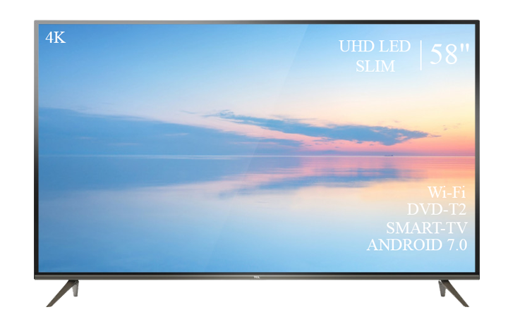 Телевізор TCL 58" Smart-TV/DVB-T2/USB Android 13.0 4К/UHD