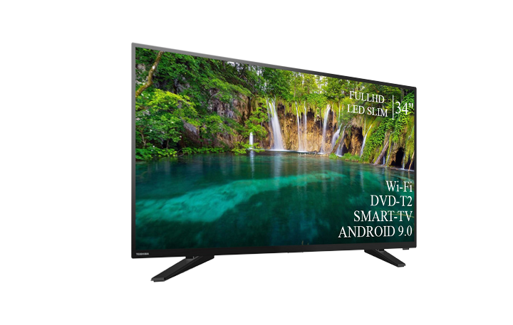 LED телевізор Toshiba 34" Smart-TV/Full HD/DVB-T2/USB Android 15.0 блютуз + голосове управління