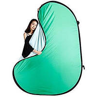 Фон в пружній рамці Visico BP-028 2в1 Chroma Key (зелений/білий) 150x200см