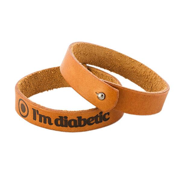 Шкіряний браслет «I'm Diabetic» підлітковий