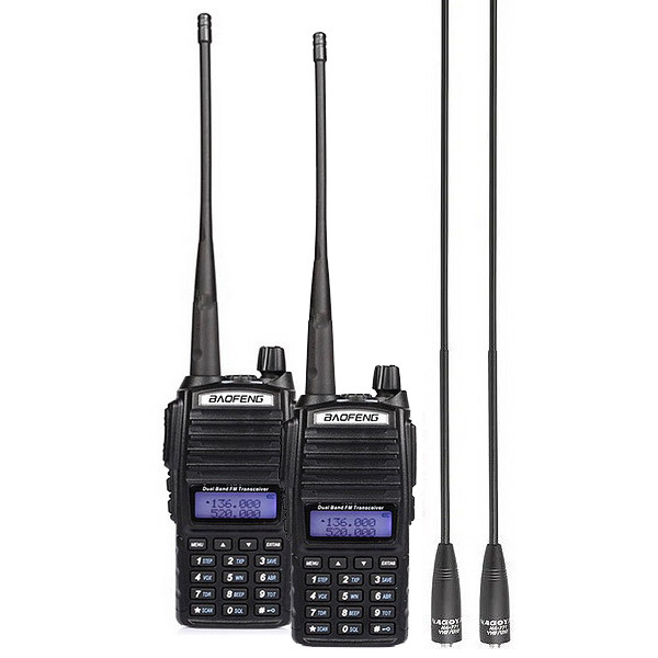 Рация Baofeng UV-82 Forest (5W, VHF/UHF, 136-174/400-480MHz, до 16км, 128 каналов, АКБ), 2шт, черная - фото 1 - id-p1245704654