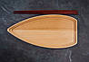 Сервірувальна дошка дерев'яна тарілка блюдо для подачі суші, ролів порційна "Човник" 290 х 140 х 20 мм, фото 4