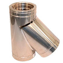 Трійник 45° для димоходу неіржавка сталь у неіржавці AISI, фото 2