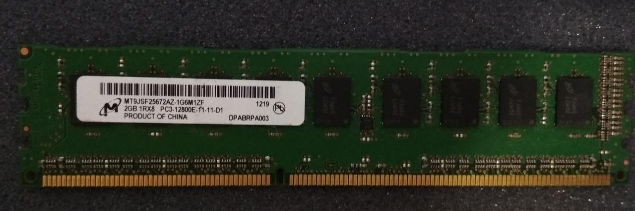 2 GB DDR3 1600MHz Micron PC3 12800E 1Rx8 RAM Оперативна пам'ять
