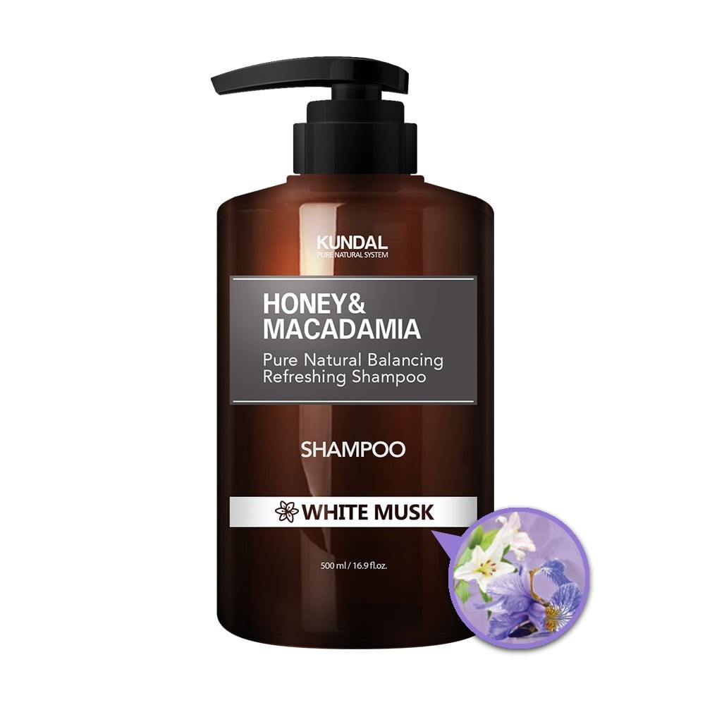 Безсульфатний шампунь для волосся "Білий мускус" KUNDAL Honey&Macadamia Shampoo White Musk 500ml