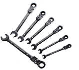 Комплект ріжково-накидних ключів з трещіткою FALON-TECH 8 шт 8-22 мм набір ключів комбінованих з трещіткою, фото 4