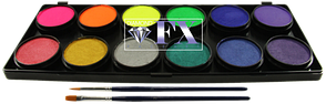 Палітра аквагрим Diamond FX металік+неон 12 кольорів по 10 g., фото 2