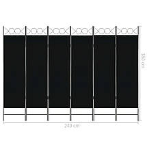 Ширма 6-панельна Screen comfort, 240 x 180 см, чорний, фото 5