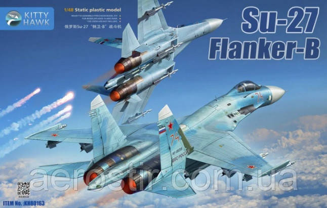 Su-27 Flanker-B 1/48 Kitty hawk 80163, фото 1