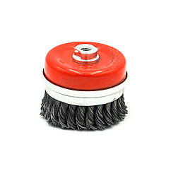 Щітка-крацовка Бригадир Standart 14-302 торц. посил. кільце плет. дріт М14 75мм