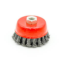 Щітка-крацовка Бригадир Standart 14-403 торцева плетений дріт М14 85мм