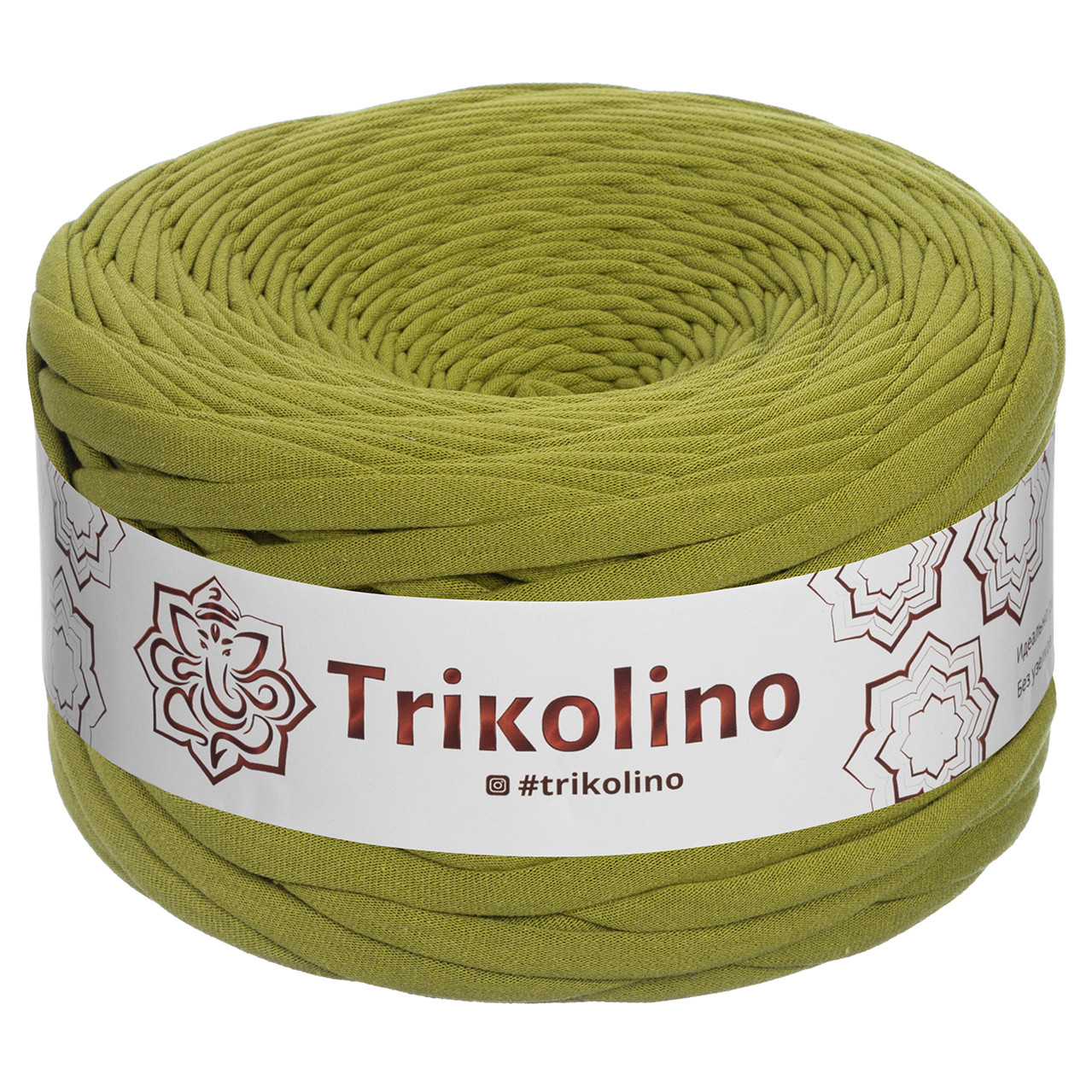 Трикотажна пряжа Trikolino, 7-9 мм., 50 м., Оливковий Роял, нитки для в'язання