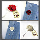 Бутоньєрка квітка ручної роботи на піджак"Коричнева троянда", фото 5