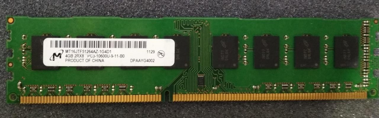 4GB DDR3 1333MHz Micron PC3 10600U 2Rx8 RAM Оперативна пам'ять