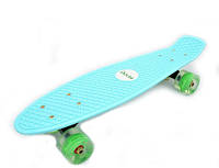 Скейтборд/ скейт Пенни борд (Penny Board) Pastel Mint со светящимися колесами