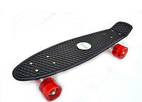 Скейтборд/скейт Пенні борд (Penny Board) чорний зі світними колесами