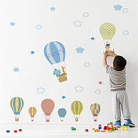 Детская виниловая наклейка на стену-Воздушные шары-1 (лист 90*30см). Декоративная интерьерная наклейка на обои