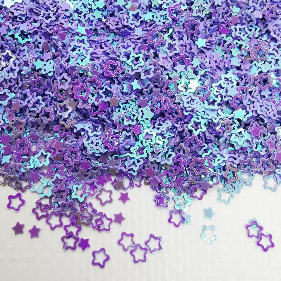 Глітерна посипка зірочки (фіолетові), 1уп. / 20 гр, фото 1
