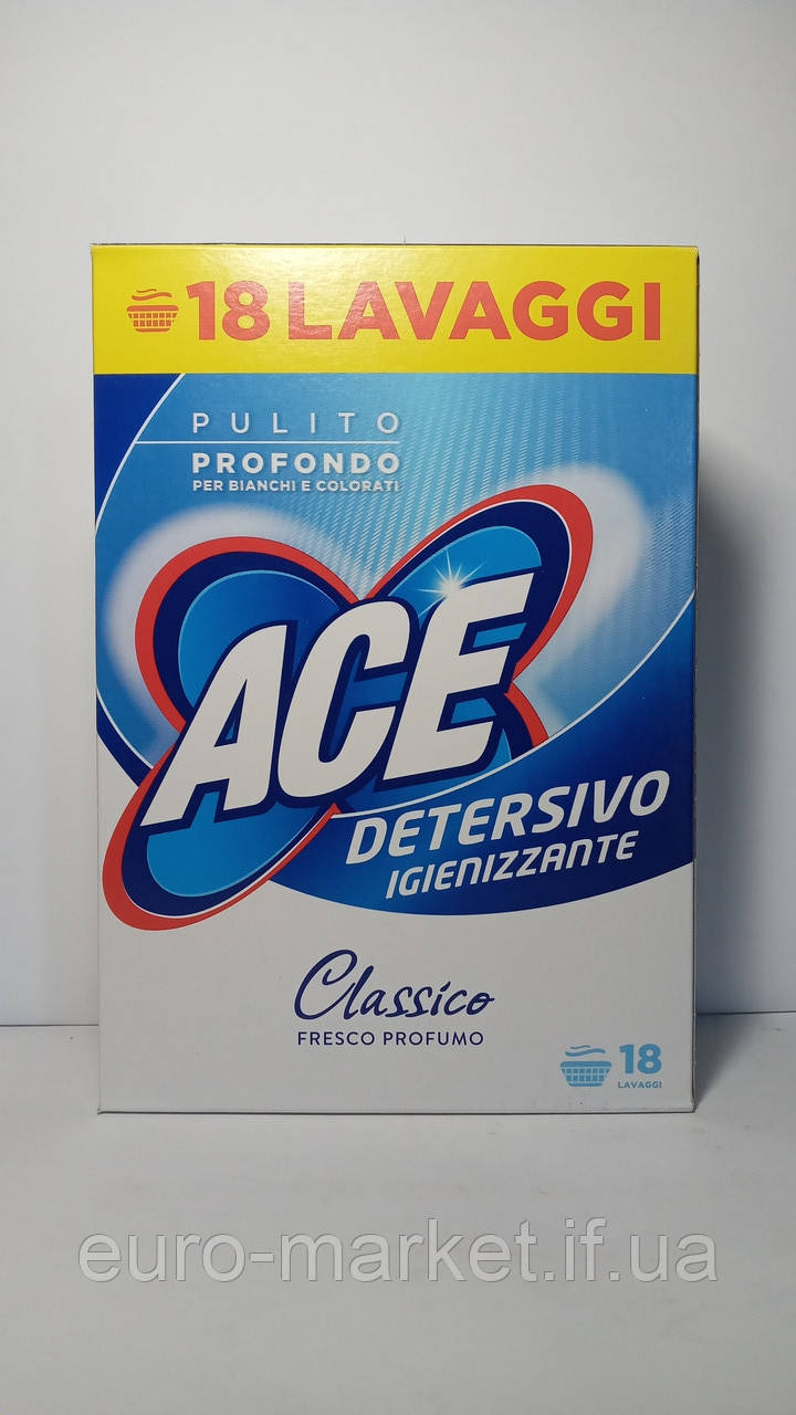 Пральний порошок для білого і кольорового ACE Classico 1170 g (18 прань)